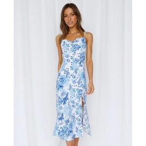 Blue Spring Summer Floral Dress